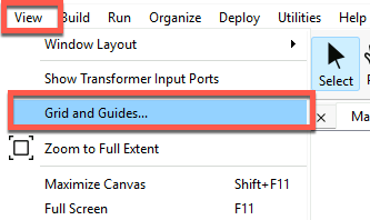 Accessing Grids and Guides options